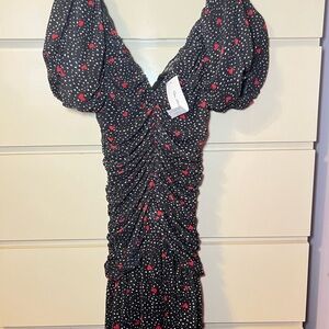 ASOS Black Dress with Red Polka Dots